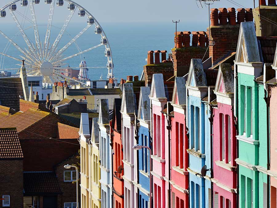 Colourful houses in Brighton