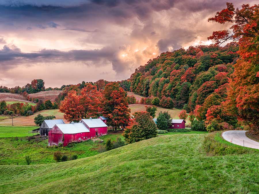 The countryside in Vermont, USA