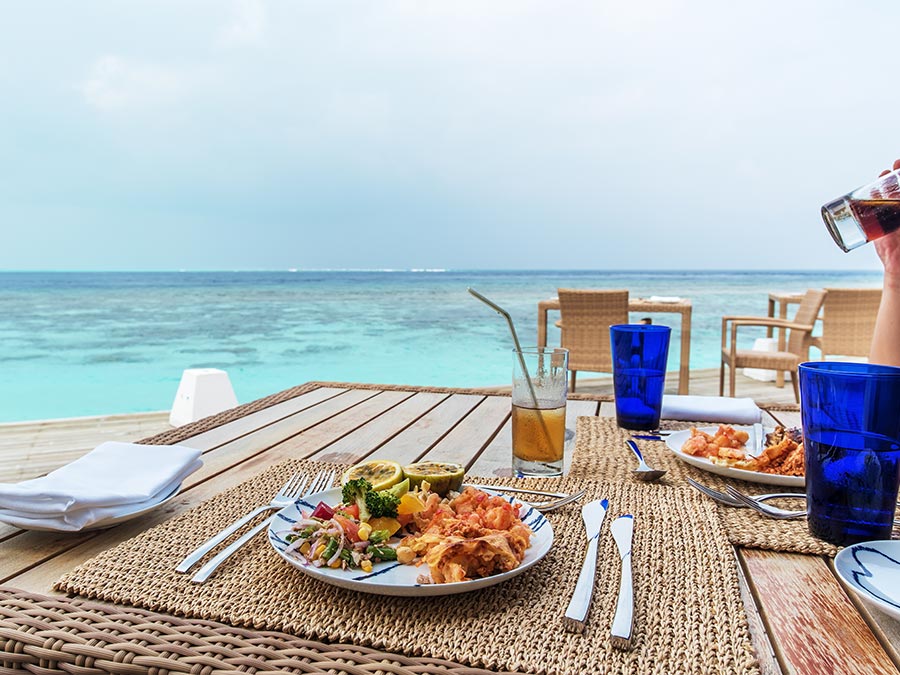 Dining by the beach, The Maldives