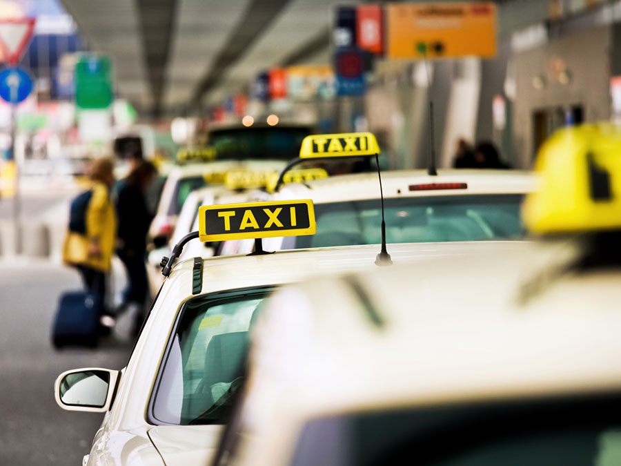 Taxi rank outside an airport