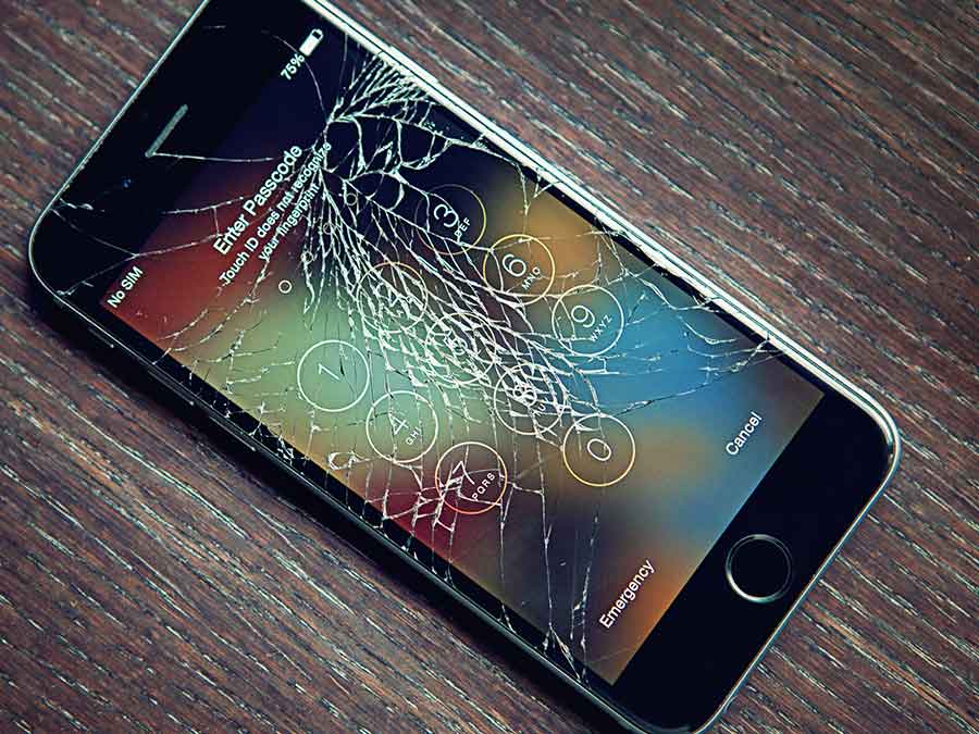 Damaged mobile phone
