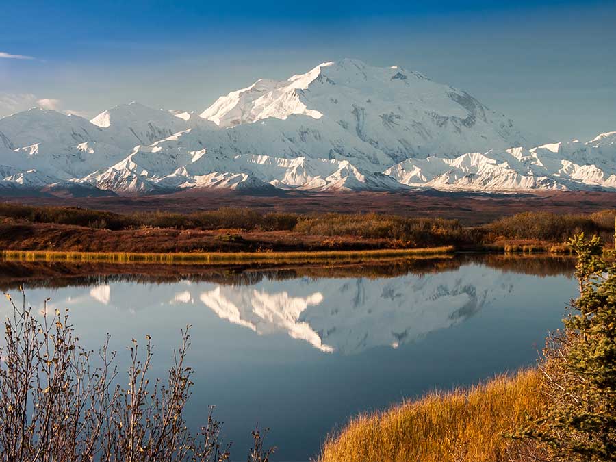 Denali mountain peak in Alaska, USA