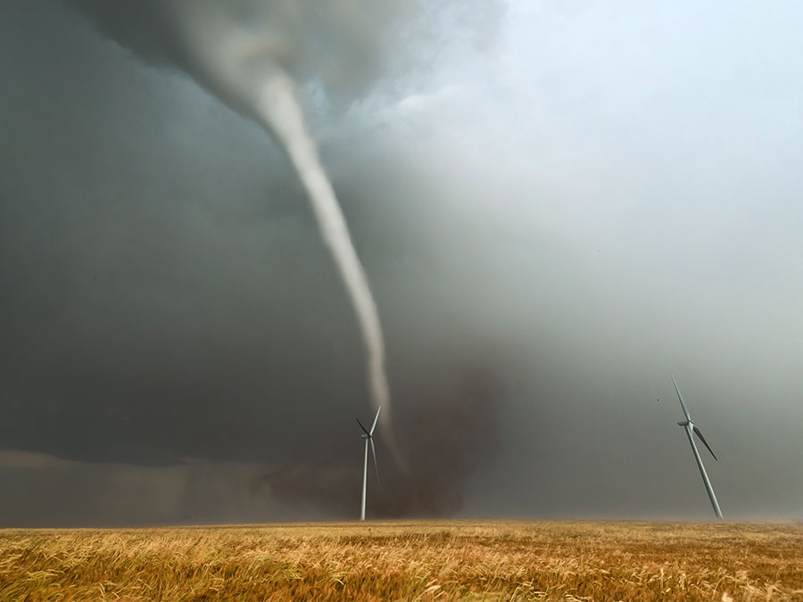 A tornado in Kansas, USA