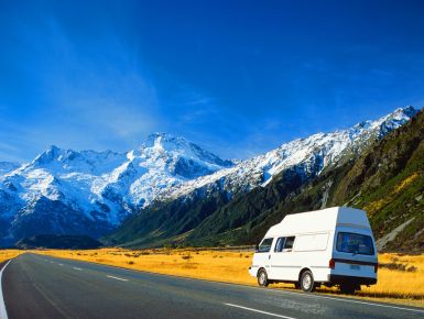 Campervan on New Zealand road