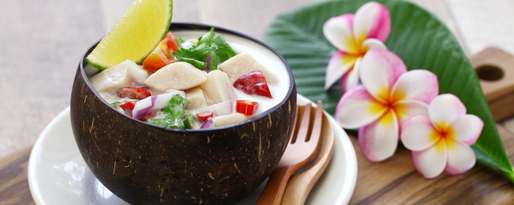 Coconut serving bowl