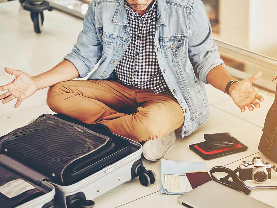 Suitcase being packed ahead of a trip