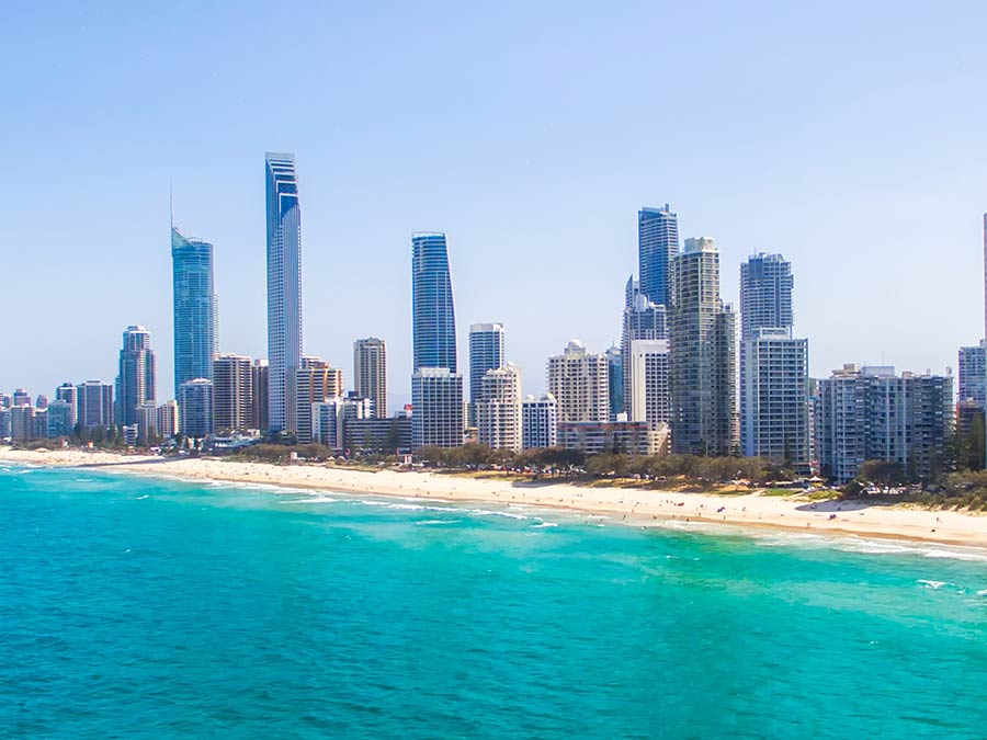 Gold Coast beach and skyline