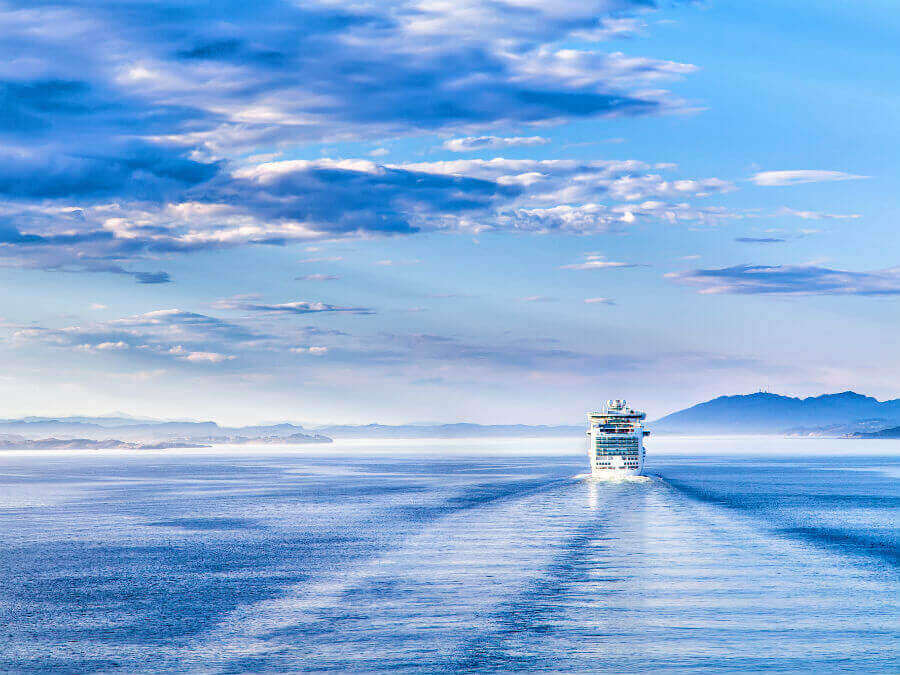 Cruise ship in the ocean
