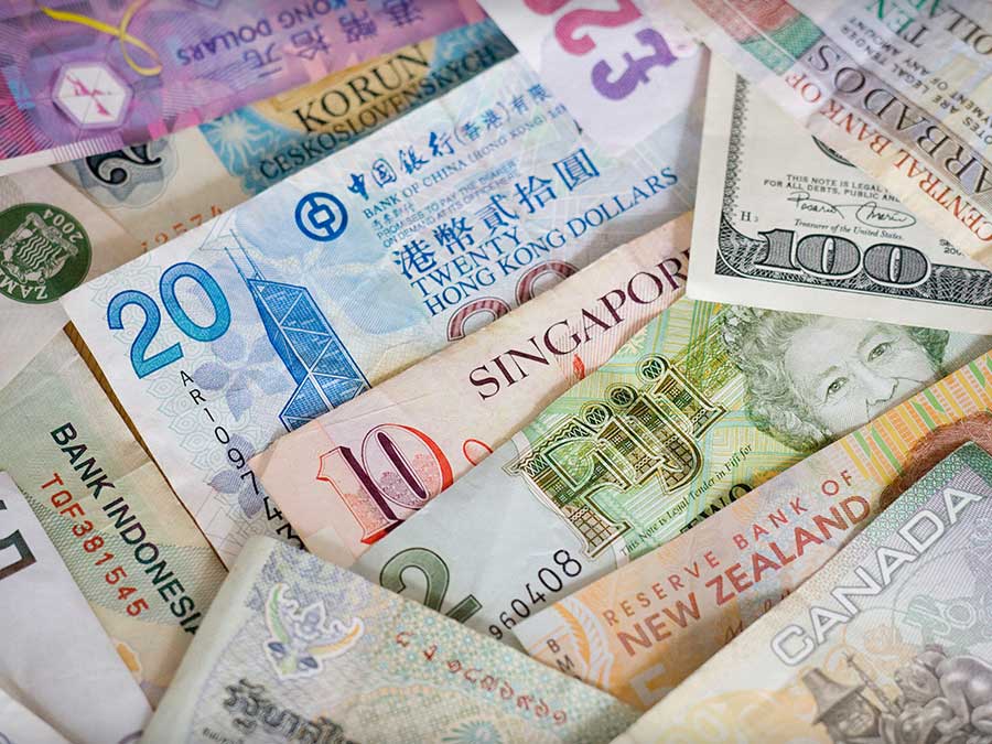 Various currency notes