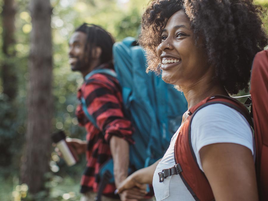 Couple on a hiking trip